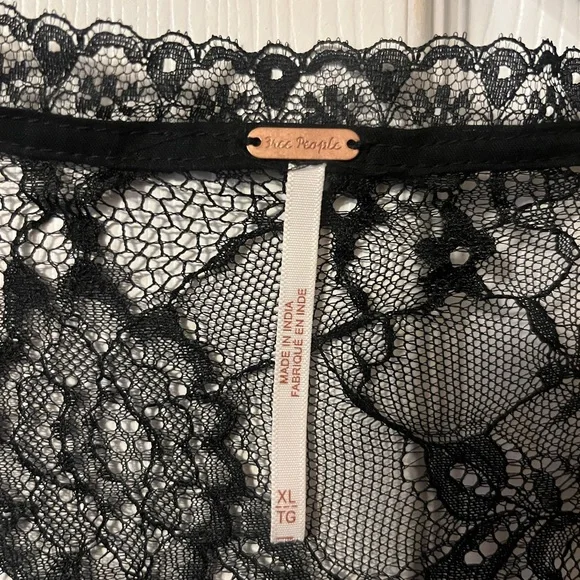 Free People LaLa Lace Mini Dress Color Black Size XL - Picture 8 of 9
